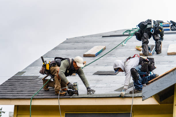 Professional Gutter Installation technician working in Iron Station, NC